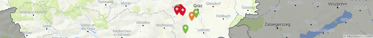 Kartenansicht für Apotheken-Notdienste in der Nähe von Sankt Martin am Wöllmißberg (Voitsberg, Steiermark)